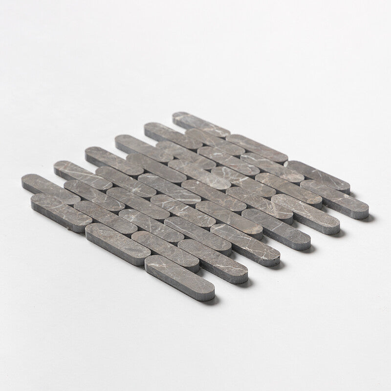 Silver Drop Honed Pill Marble Mosaic (MYS)