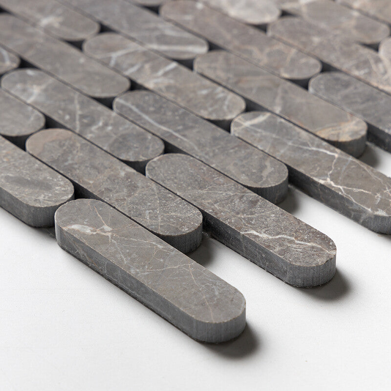 Silver Drop Honed Pill Marble Mosaic (MYS)
