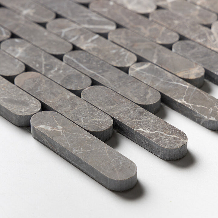 Silver Drop Honed Pill Marble Mosaic (MYS)