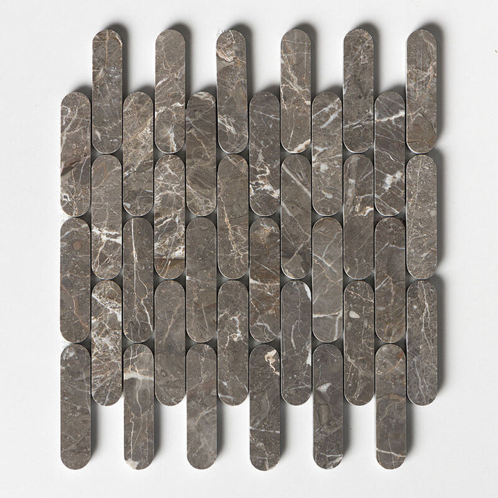 Silver Drop Honed Pill Marble Mosaic (MYS)