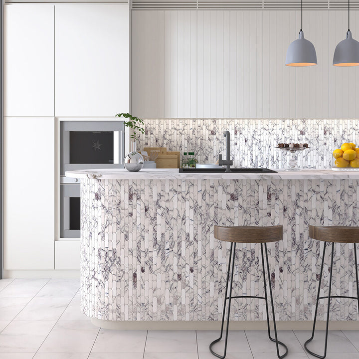 Lilac Honed Pill Marble Mosaic (MYS)