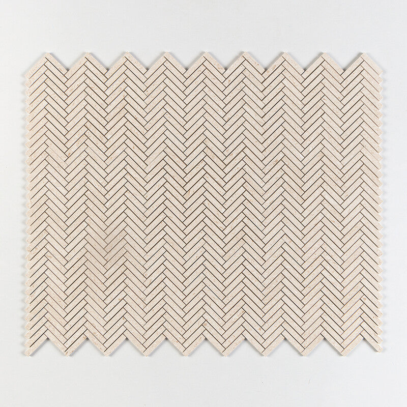 Desert Path Brushed Herringbone 5/8x3 Limestone Mosaic (MYS)