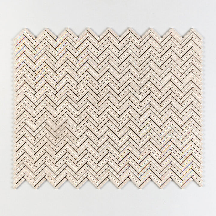 Desert Path Brushed Herringbone 5/8x3 Limestone Mosaic (MYS)