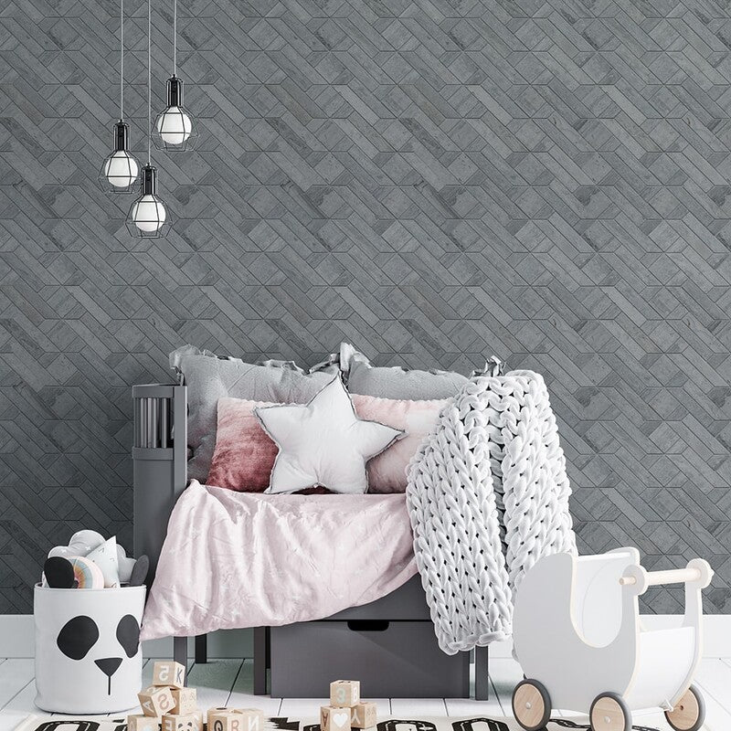 Haisa Blue Honed Fontainebleau Parquet Marble Mosaic (MYS)