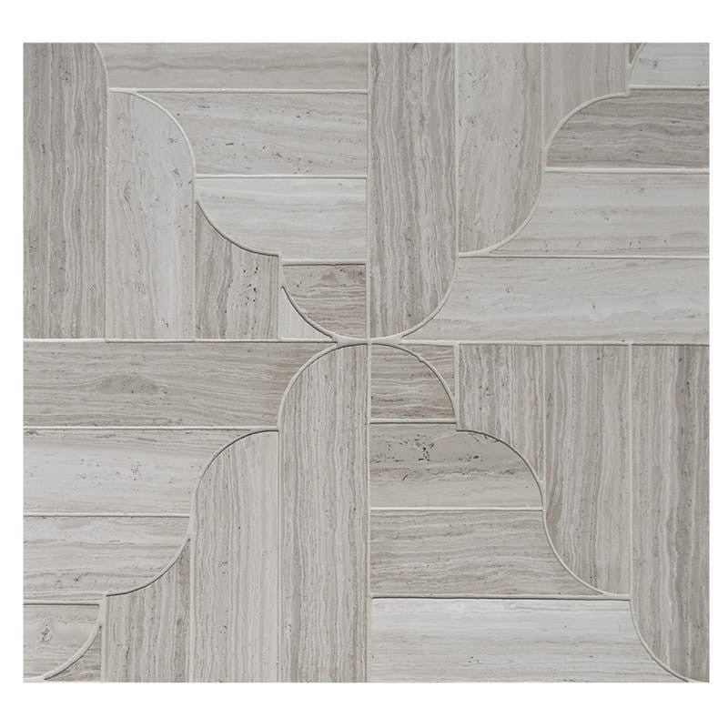 Haisa Light Honed Banter Parquet Marble Mosaic (MYS) – Timeless Tile NYC
