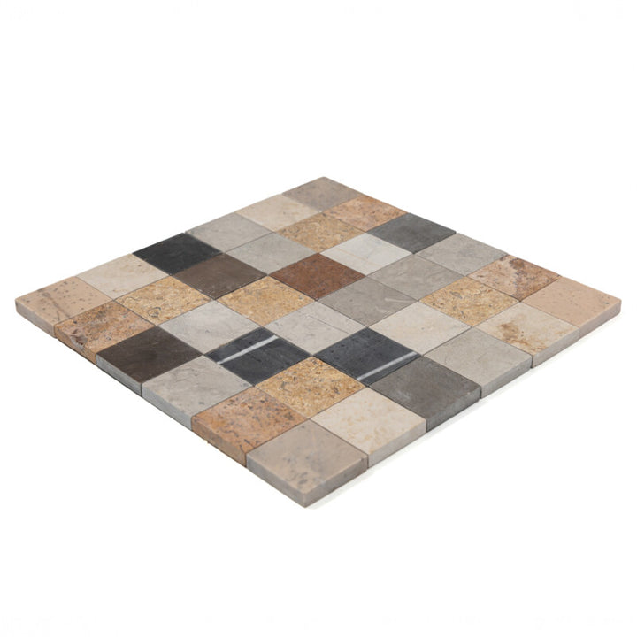 Multicolor Multi Finish 2x2 Limestone Mosaic (MYS)