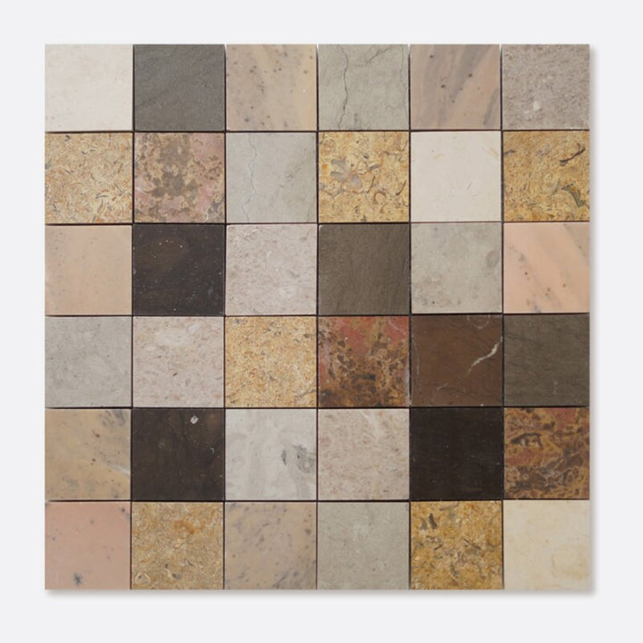 Multicolor Multi Finish 2x2 Limestone Mosaic (MYS)