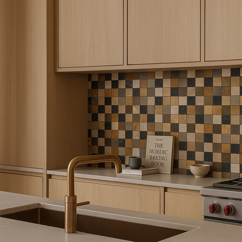 Multicolor Multi Finish 2x2 Limestone Mosaic (MYS)