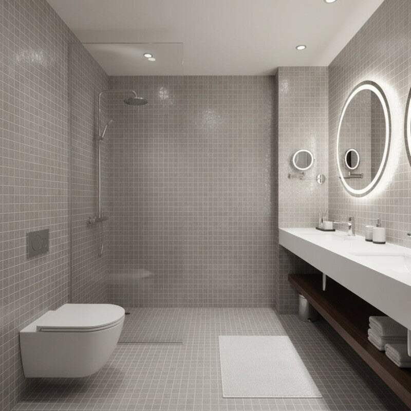 Gray Matte 2x2 Limestone Look Porcelain Mosaic (MYS)
