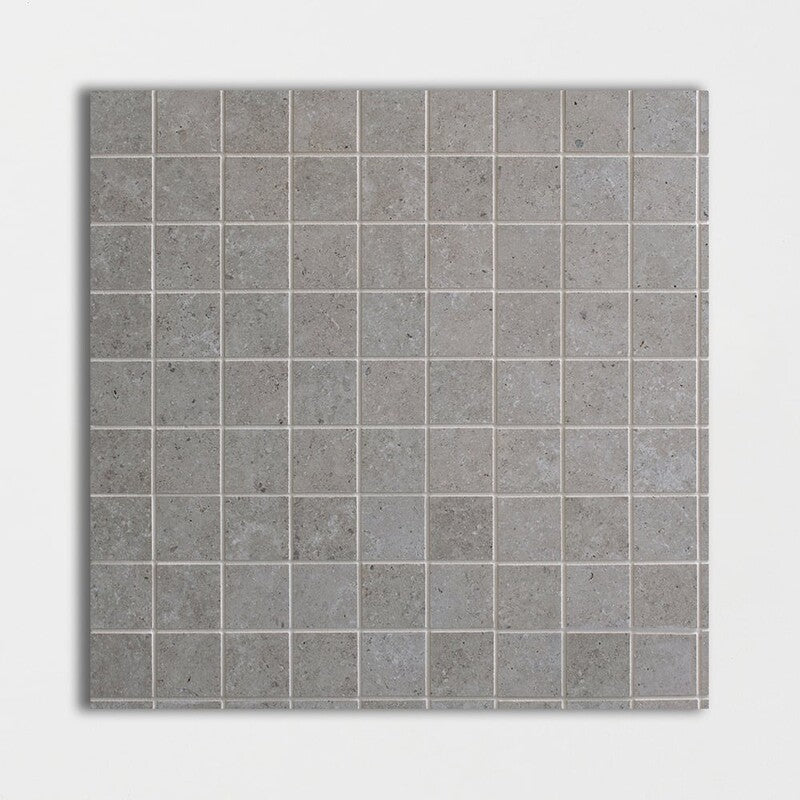 Gray Matte 2x2 Limestone Look Porcelain Mosaic (MYS)