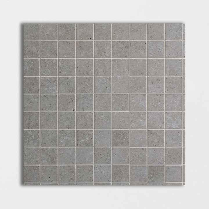 Gray Matte 2x2 Limestone Look Porcelain Mosaic (MYS)