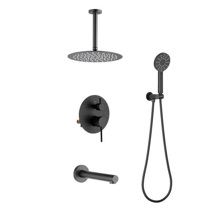 Halo Pressure Balanced 3-Function Ceiling Mount Shower System with Rough-in Valve - CSF-4009 (CF)