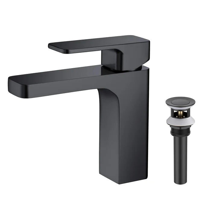 Fusion Single Handle Bathroom Vanity Sink Faucet with Pop Up Drain - CBF-1017 (CF)