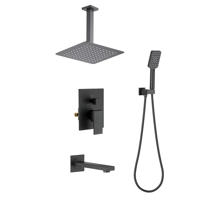 Quadra Pressure Balanced 3-Function Ceiling Mount Shower System with Rough-In Valve - CSF-4013 (CF)