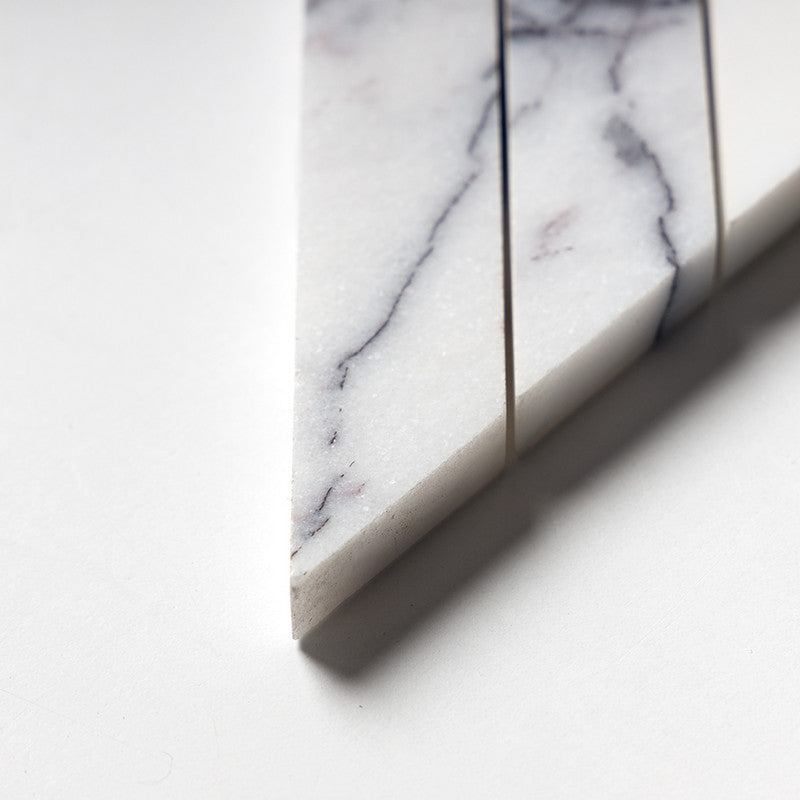 Lilac Honed Thin Chevron Waterjet Marble Mosaic (MYS)