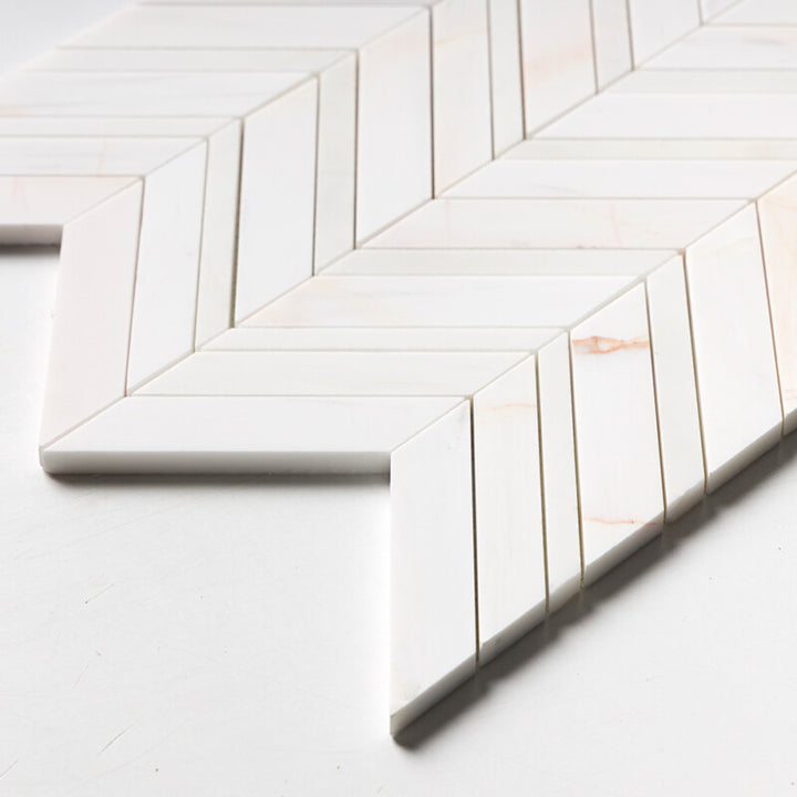 Confetti Honed Chevron Fusion Marble Mosaic (MYS)