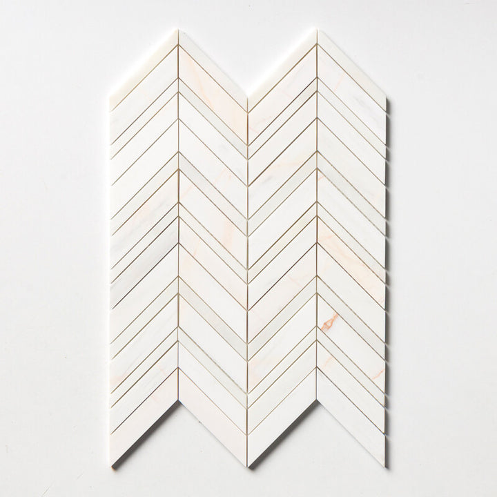 Confetti Honed Chevron Fusion Marble Mosaic (MYS)