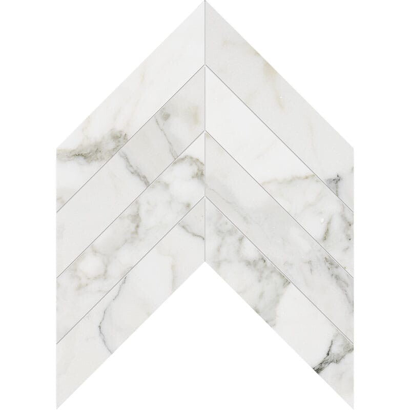 Calacatta Gold Extra Polished Chevron Waterjet Marble Mosaic (MYS)