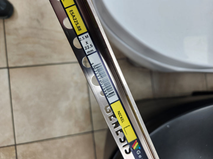 Aluminum Tile Trim for Pavers 22.5mm x 98" Nickel ESA225.88