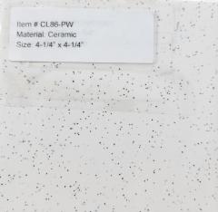 Metro Series Ceramic Wall Tile 4-1/4" x 4-1/4" Pepper White Glossy