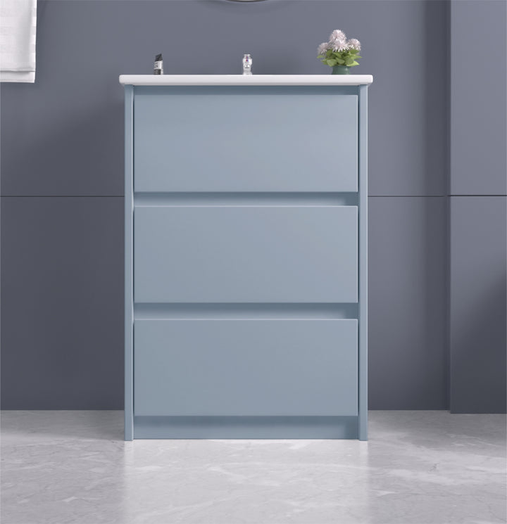 A-SilverBullet Bathroom Vanity with Ceramic Sink 24"