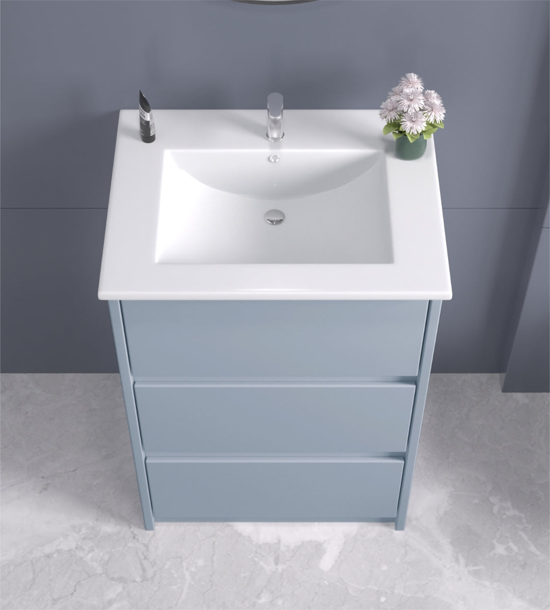 A-SilverBullet Bathroom Vanity with Ceramic Sink 24"