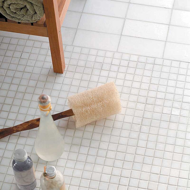 Thassos White Polished 1x1 Marble Mosaic (MYS)