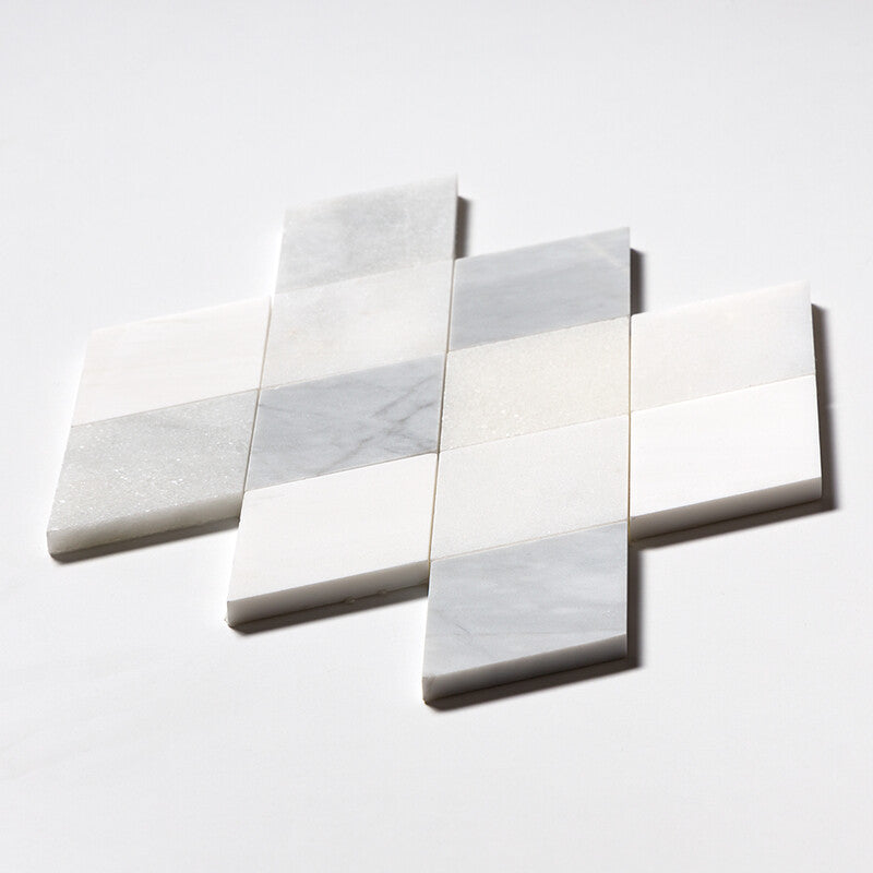 Afyon White, Avenza Light, Dolomite, Gla Multi Finish Almas Marble Mosaic (MYS)