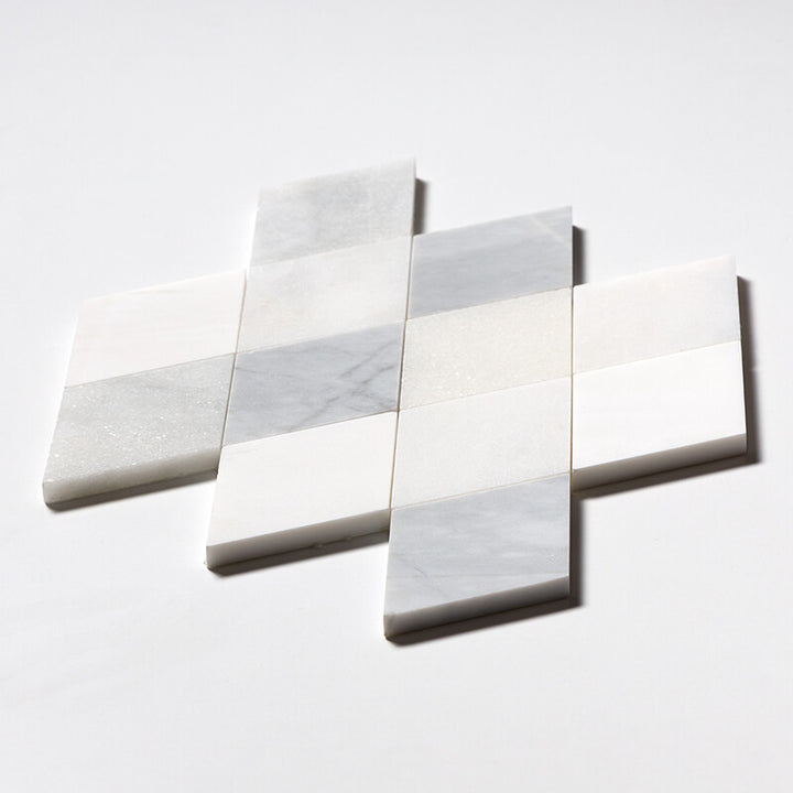 Afyon White, Avenza Light, Dolomite, Gla Multi Finish Almas Marble Mosaic (MYS)