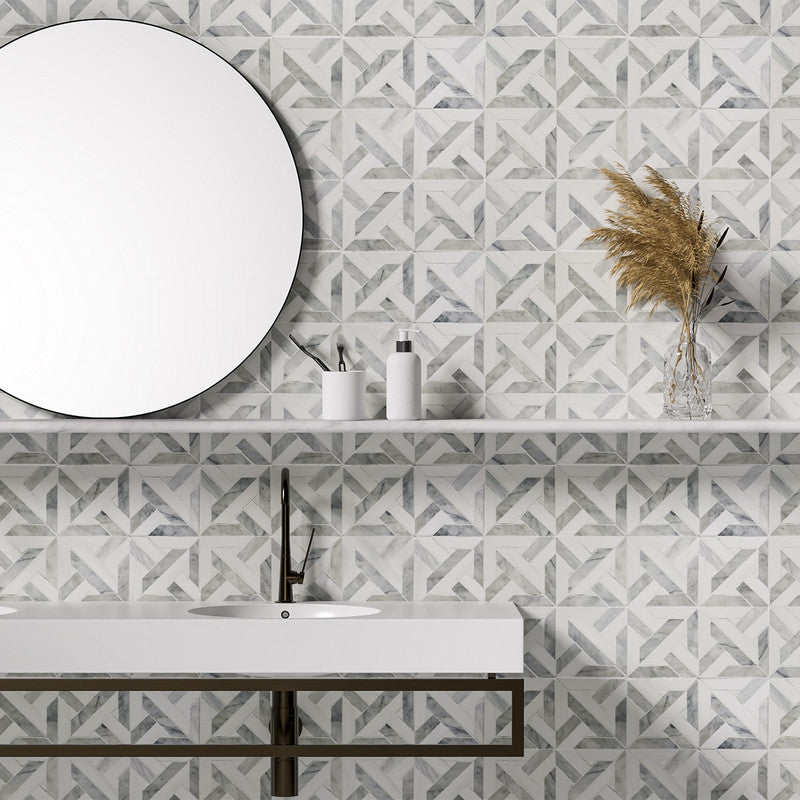 Avenza Light, Snow White Multi Finish Marmara Marble Mosaic (MYS)