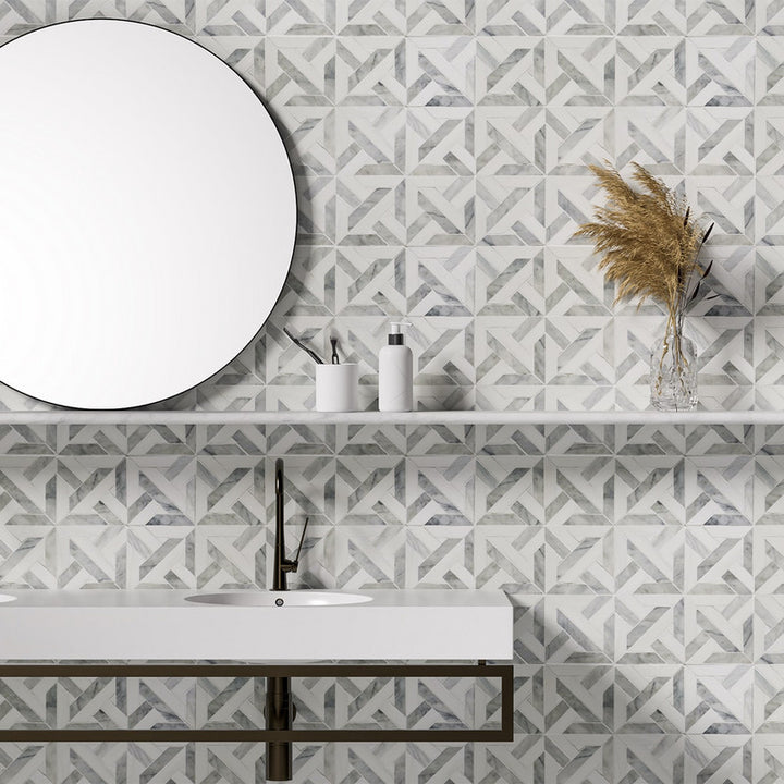 Avenza Light, Snow White Multi Finish Marmara Marble Mosaic (MYS)