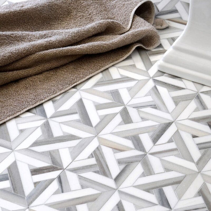 Dolomite, Skyline Vein Cut Multi Finish Marmara Marble Mosaic (MYS)
