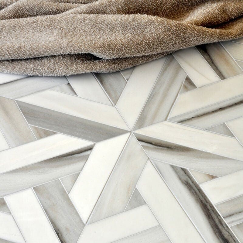 Dolomite, Skyline Vein Cut Multi Finish Marmara Marble Mosaic (MYS)