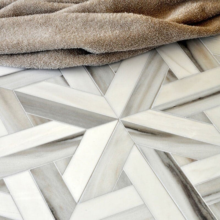 Dolomite, Skyline Vein Cut Multi Finish Marmara Marble Mosaic (MYS)