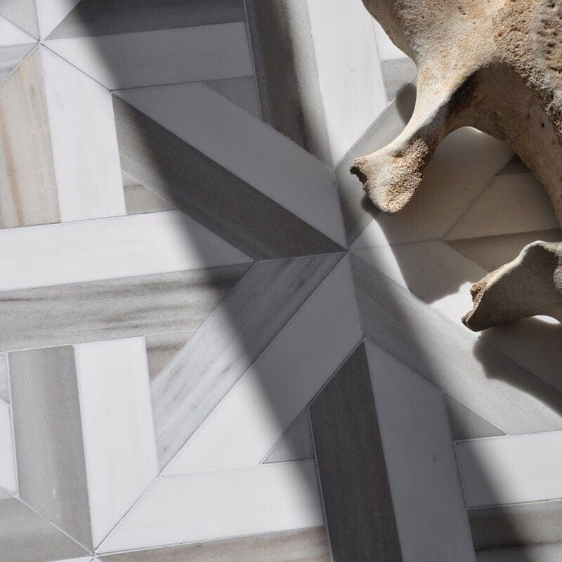 Dolomite, Skyline Vein Cut Multi Finish Marmara Marble Mosaic (MYS)