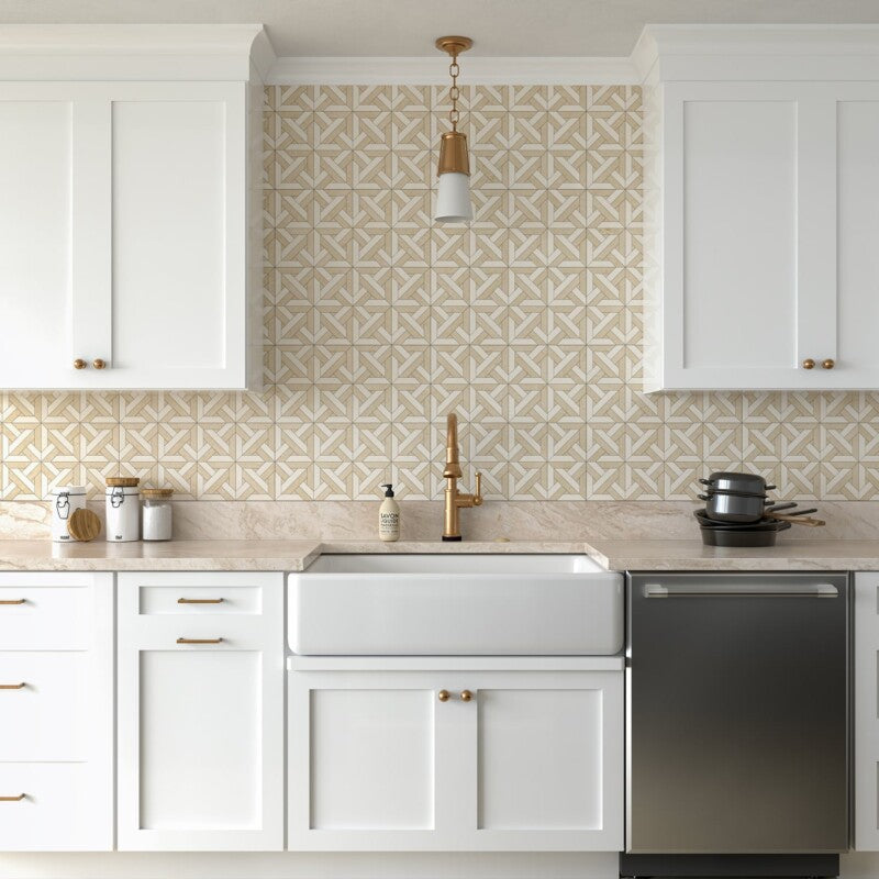Champagne, Seashell Multi Finish Marmara Limestone Mosaic (MYS)