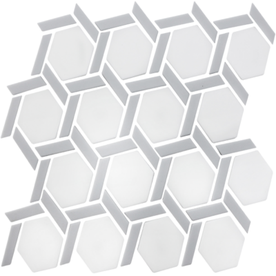 ProMosaics Glass – Pressed Raindrop + Hexwheel Mosaics