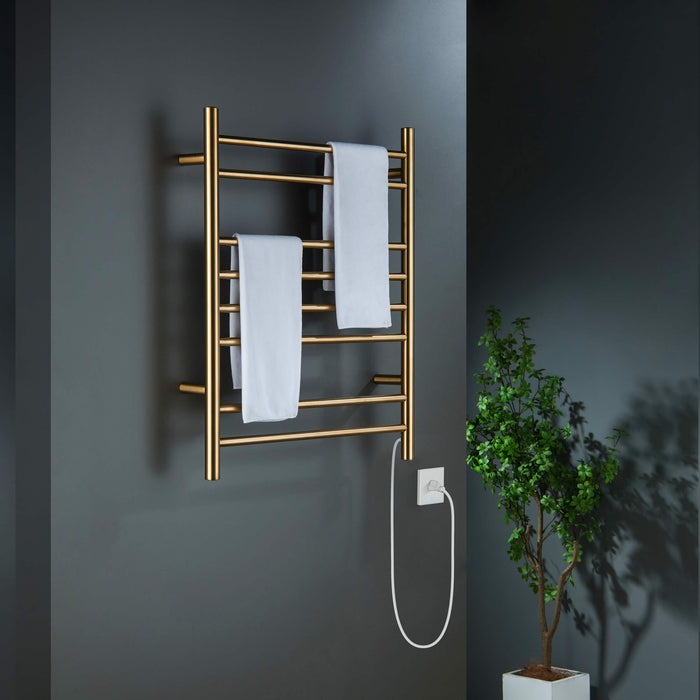Casa Fixture Hardwired/Plug-in Wall Mounted Stainless Steel Towel Warmer