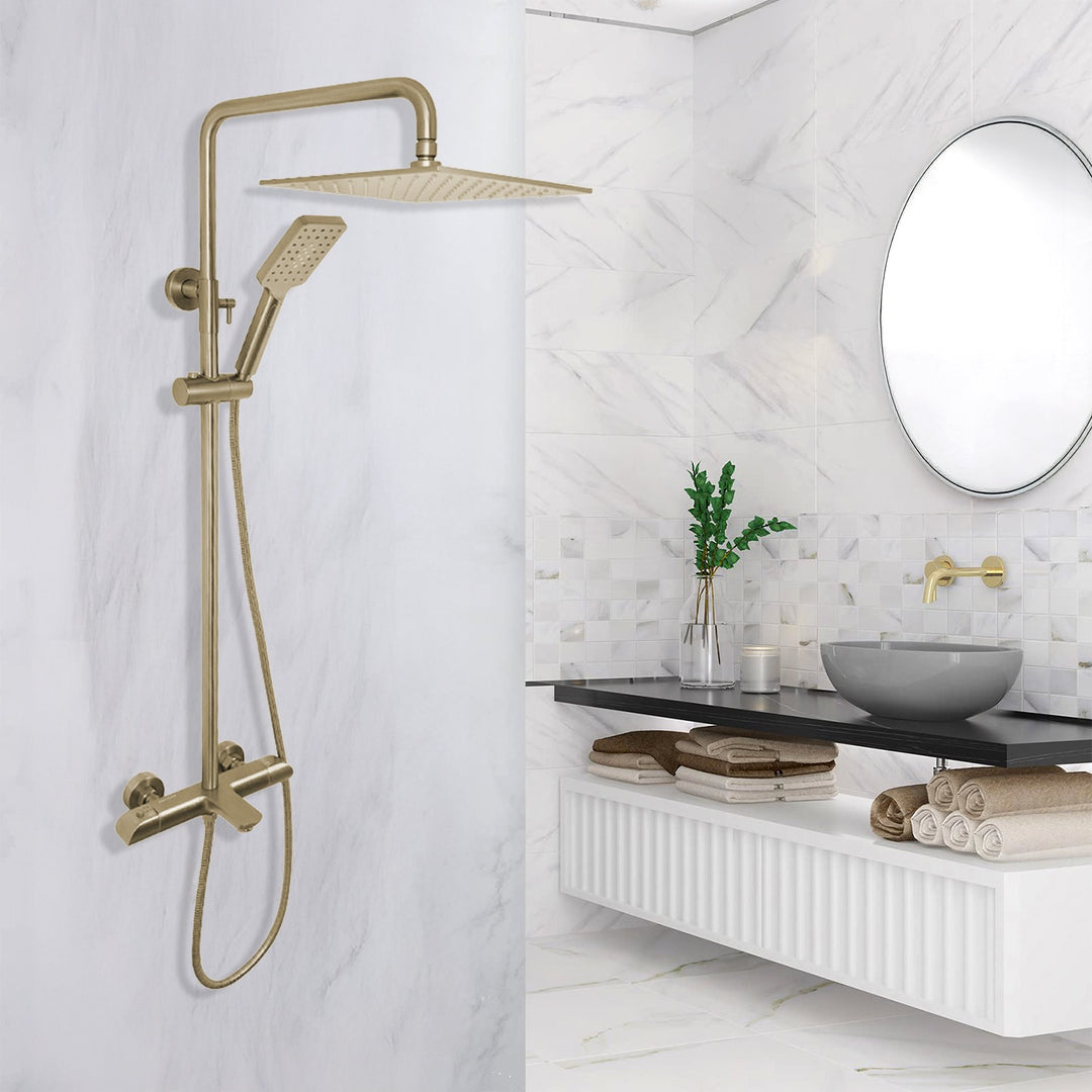 Aquadom Zen Series Square Thermostatic Shower Set