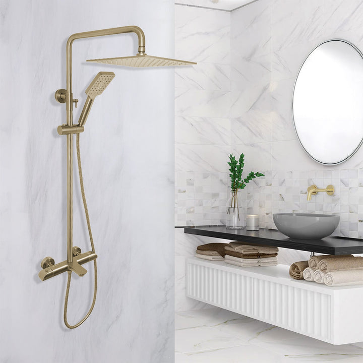 Aquadom Zen Series Square Thermostatic Shower Set