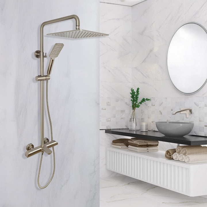 Aquadom Zen Series Square Thermostatic Shower Set