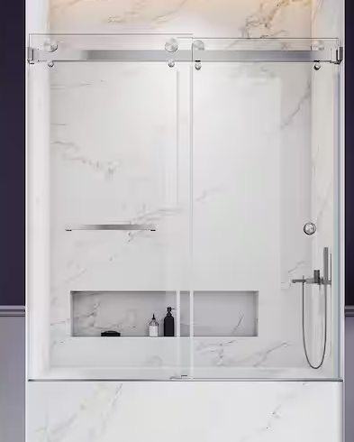 Unikoo Frameless Bypass Bathtub Door UKD01