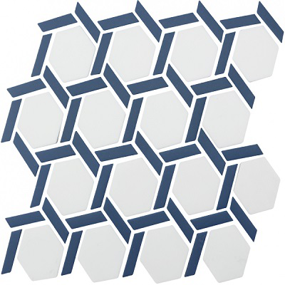 ProMosaics Glass – Pressed Raindrop + Hexwheel Mosaics