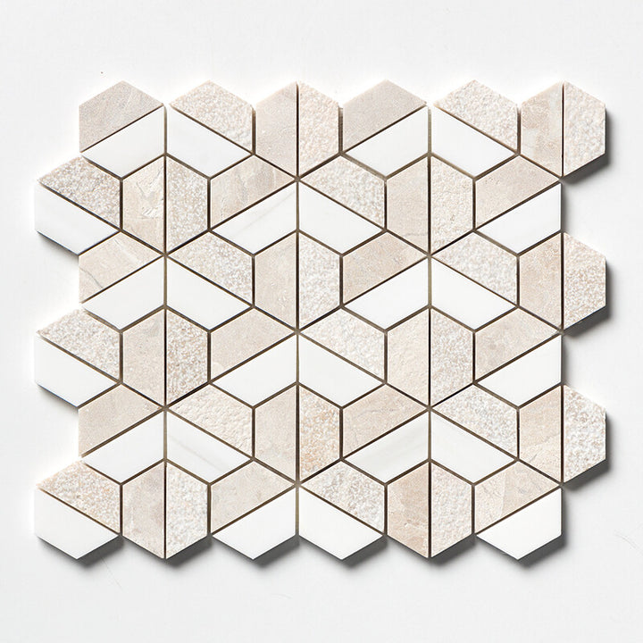Diana Royal&snow White Textured 3d Hexagon Marble Mosaic (MYS)