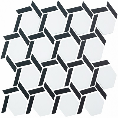 ProMosaics Glass – Pressed Raindrop + Hexwheel Mosaics