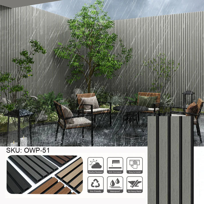 iStyle Outdoor Wall Panel 4 pcs of 8.62" x 114" OWP-51 Smoke Gray