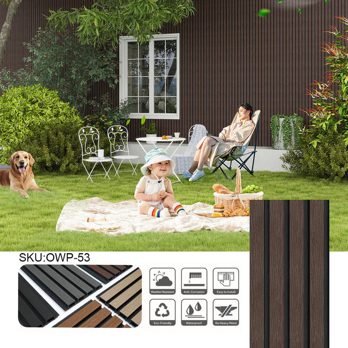 iStyle Outdoor Wall Panel 4 pcs of 8.62" x 114" OWP-53 Dark Chocolate