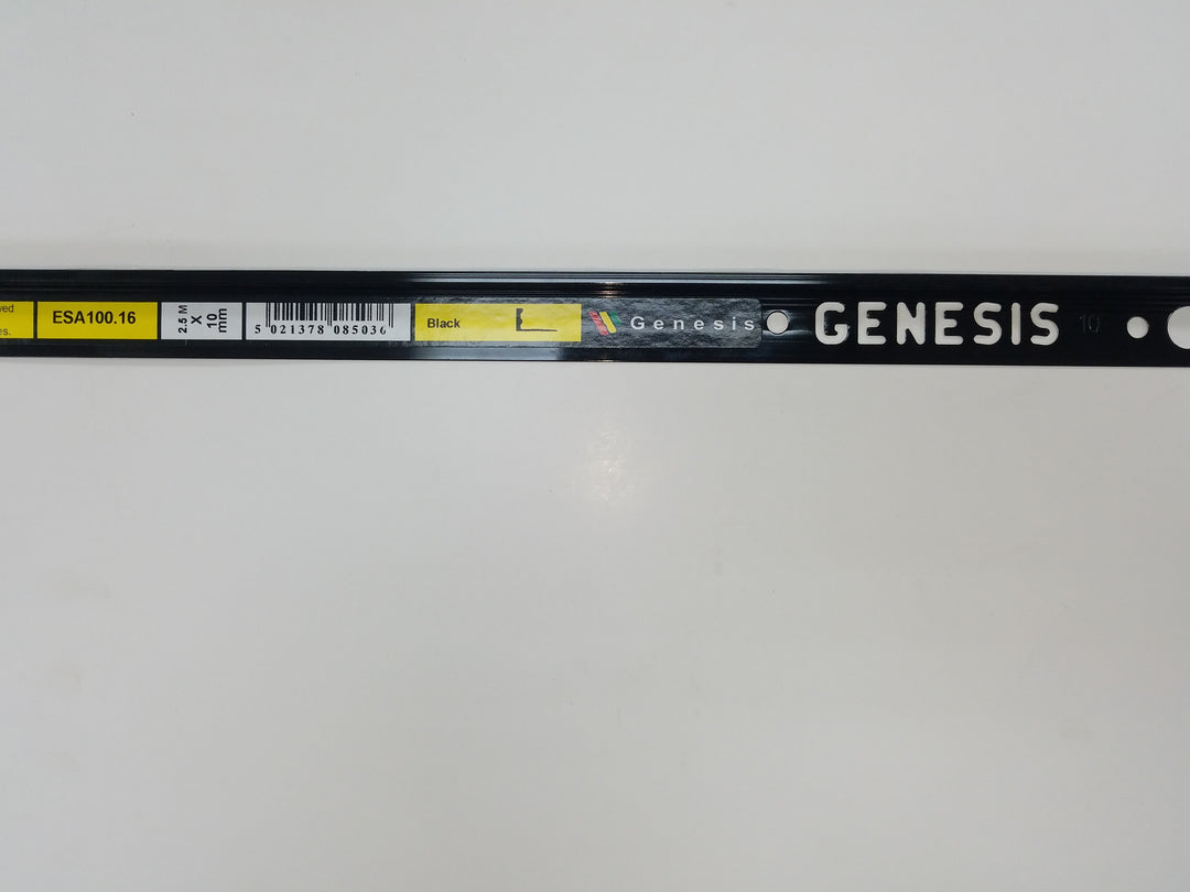 ESA 100.16 Genesis Metal Edge L Shape 10mm Powder Coated Black 98.5"