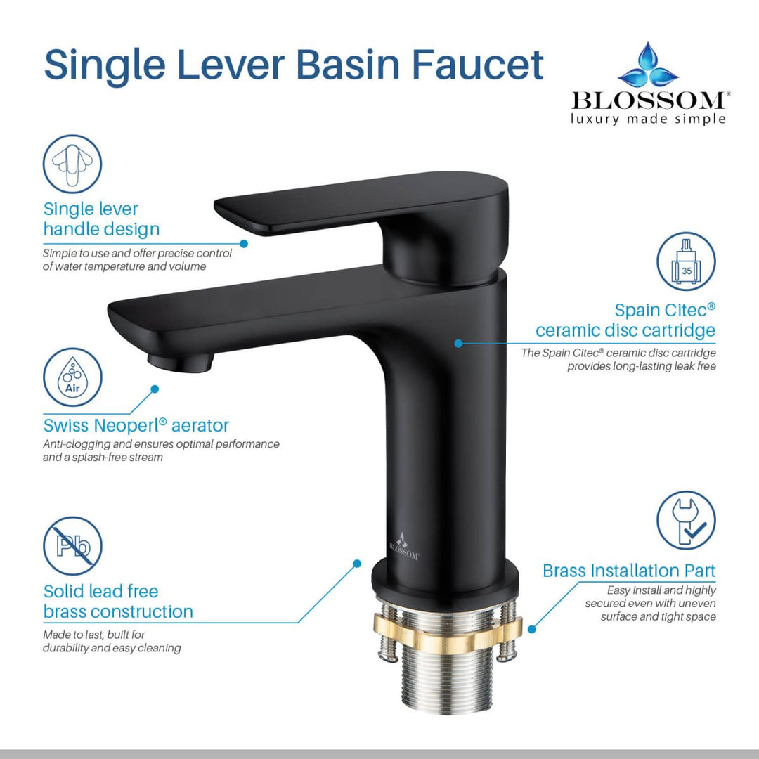 Single Handle Lavatory Faucet – F01 120 04 Matte Black