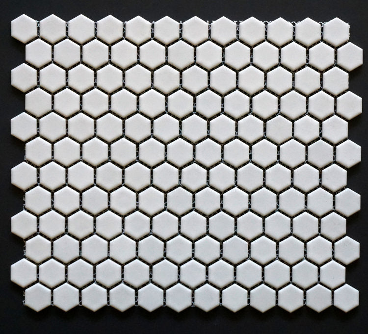 HEX 1100 - 1" Shiny White Hexagon
